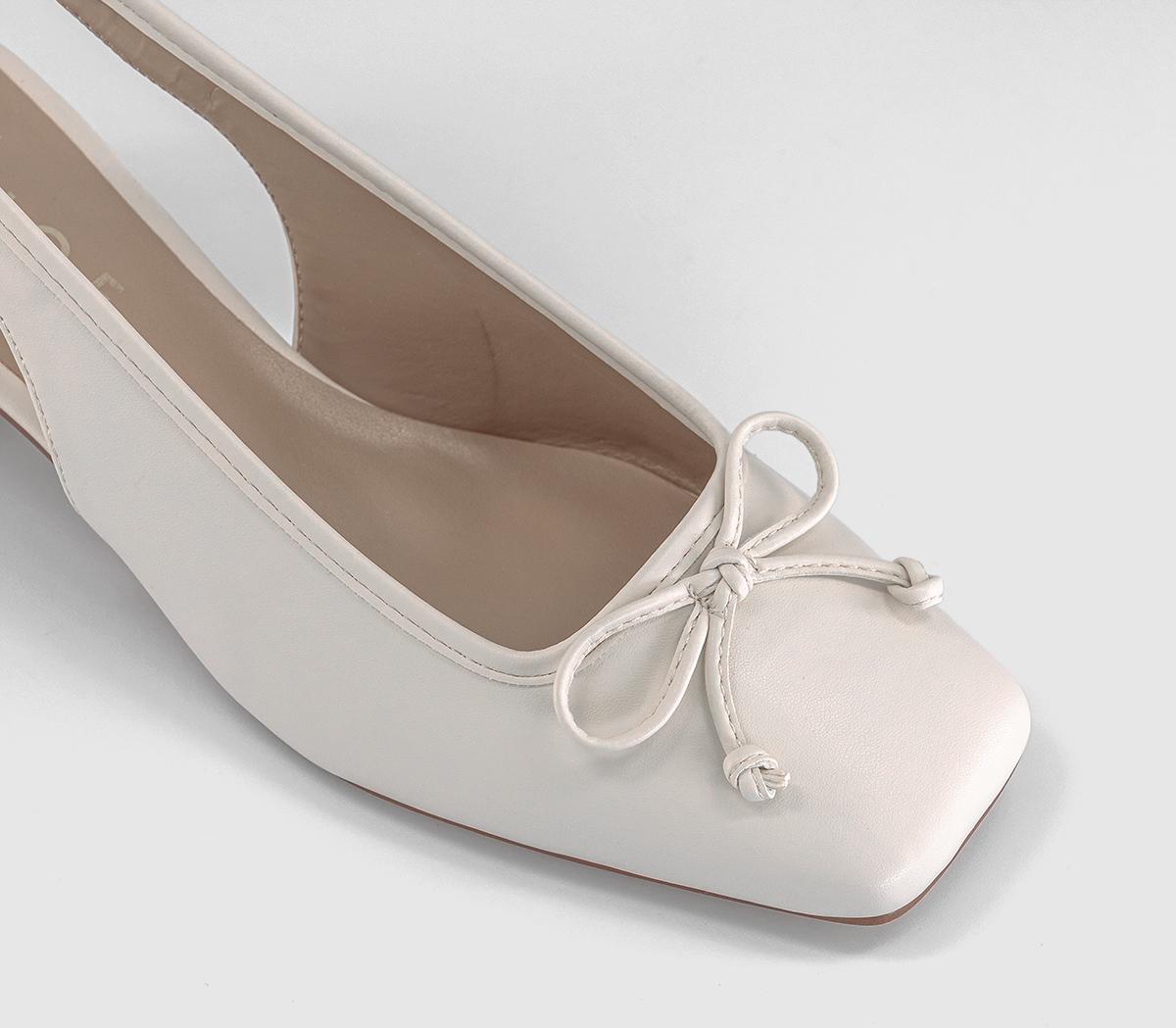 OFFICEMonet Slingback Heeled Ballet PumpsWhite