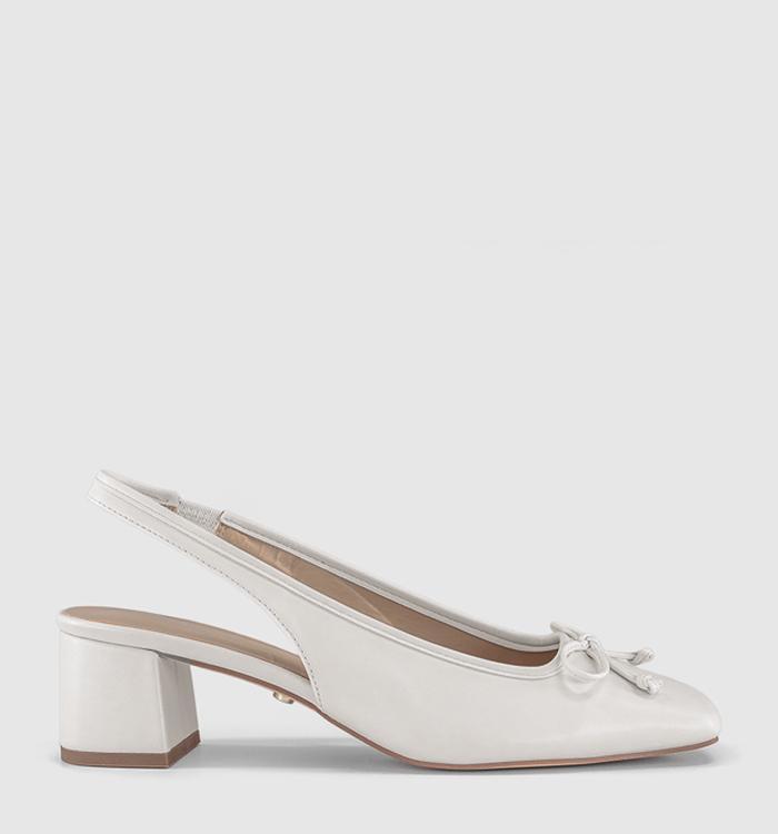 OFFICE Monet Slingback Heeled Ballet Pumps White