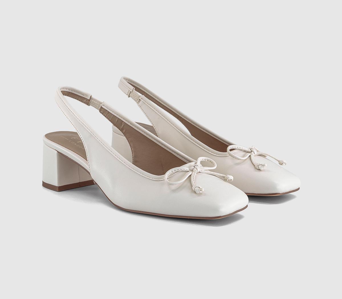 OFFICEMonet Slingback Heeled Ballet PumpsWhite