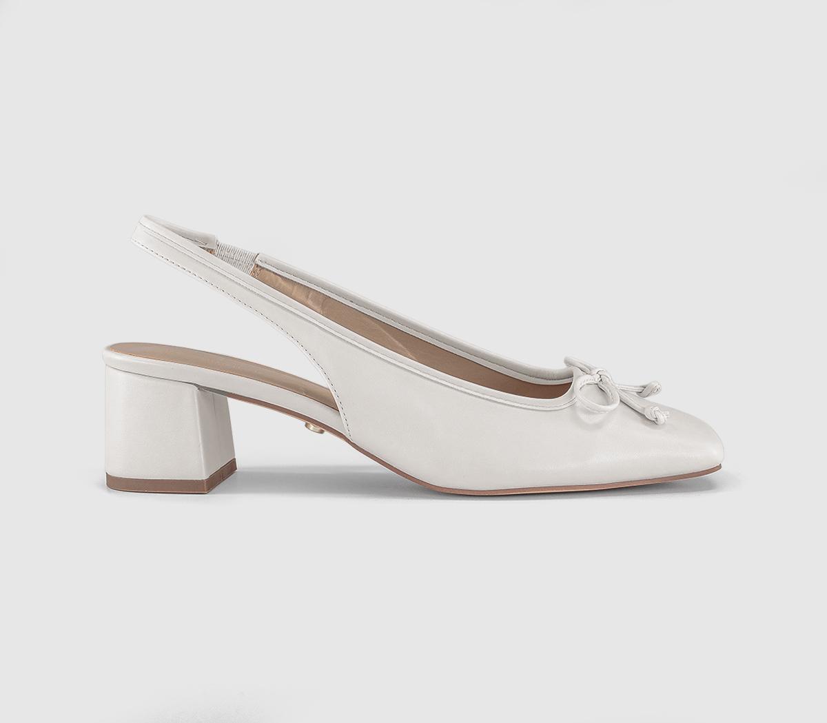 OFFICEMonet Slingback Heeled Ballet PumpsWhite