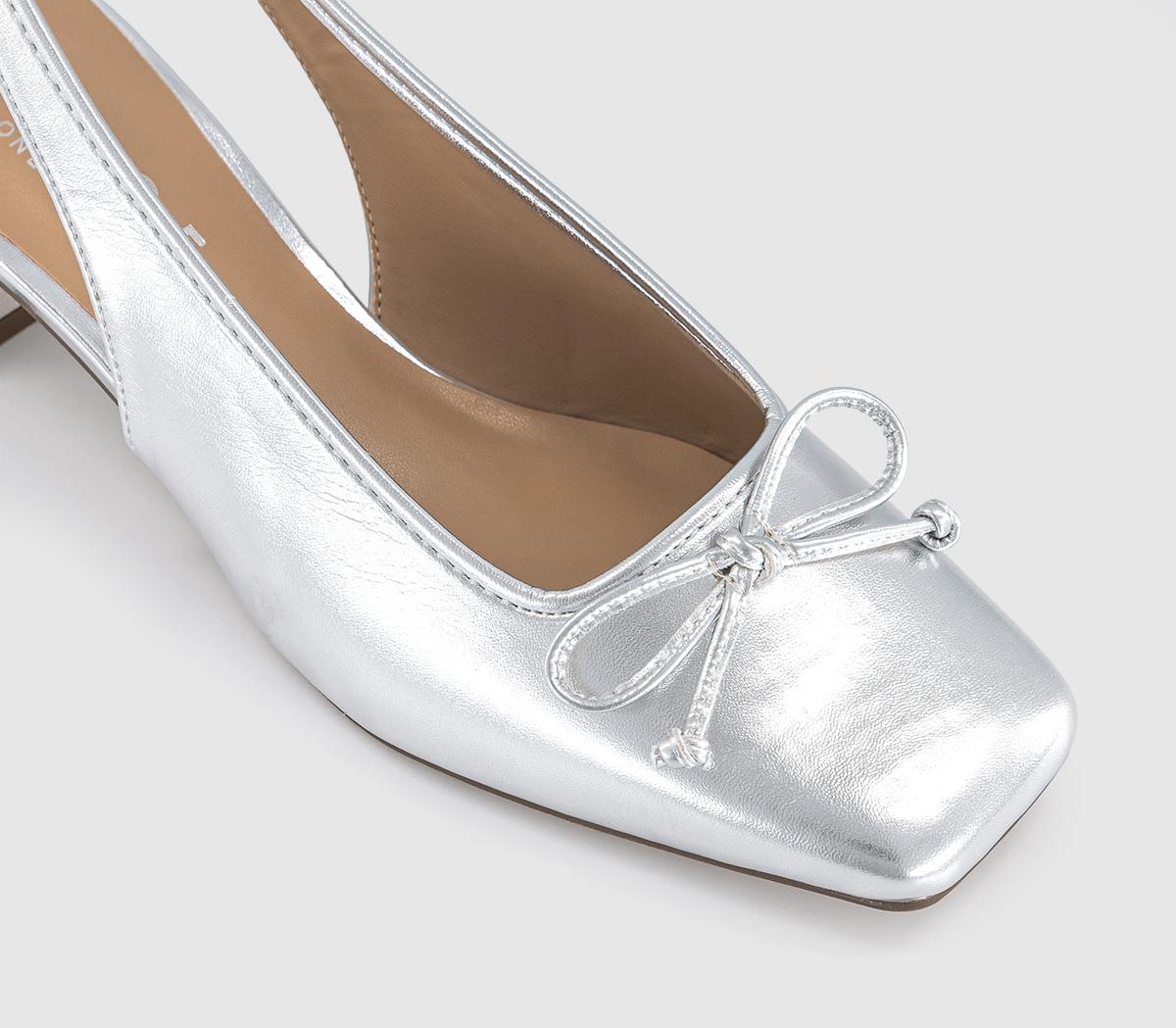 OFFICEMonet Slingback Heeled Ballet PumpsSilver