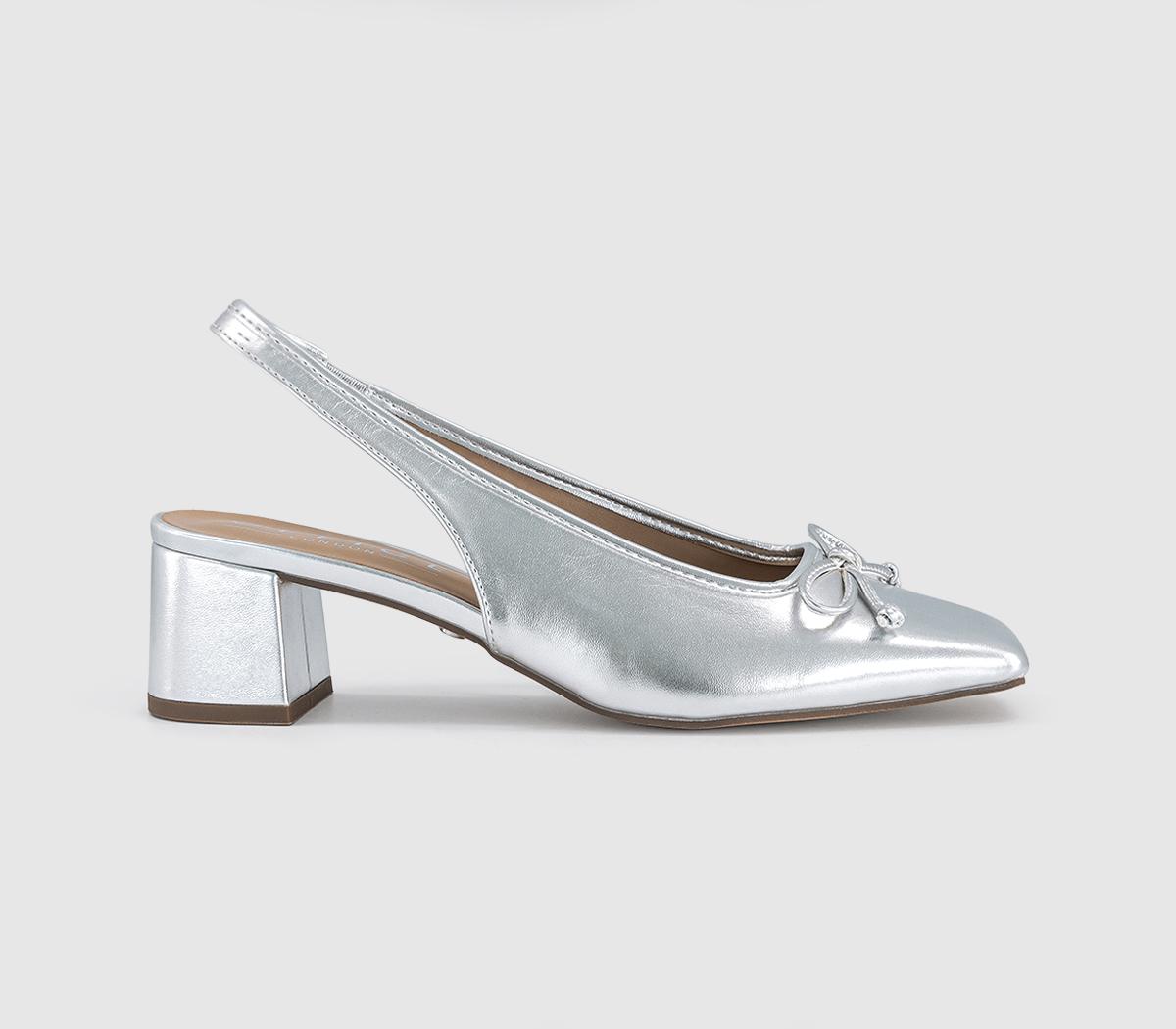 OFFICEMonet Slingback Heeled Ballet PumpsSilver