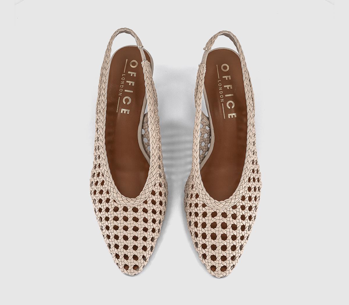 OFFICEMarais Basket Weave Slingback Court HeelsCream