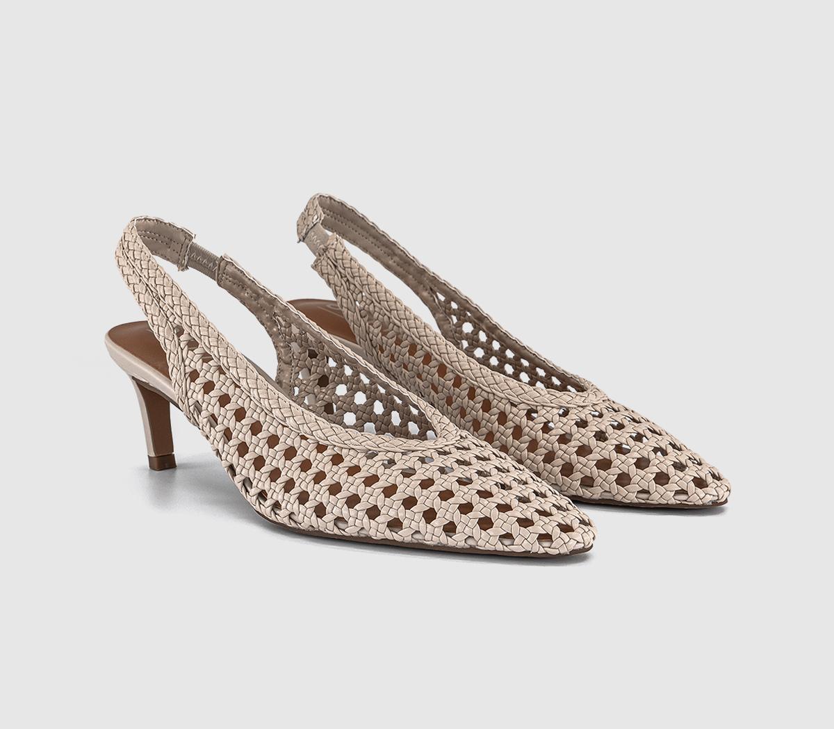 OFFICEMarais Basket Weave Slingback Court HeelsCream