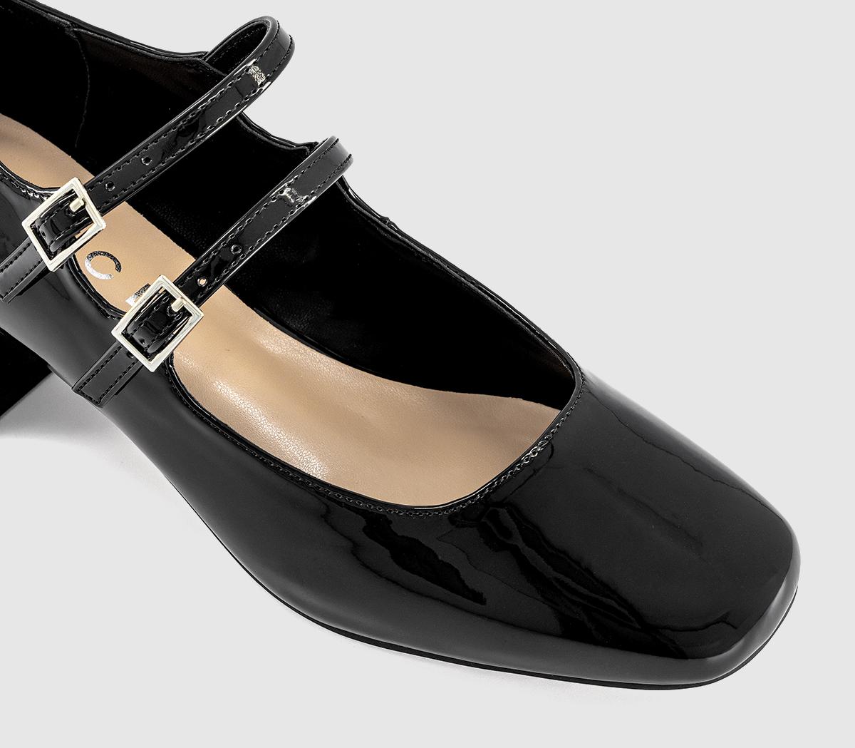 OFFICEMercy Double Strap Heeled Mary JanesBlack Patent