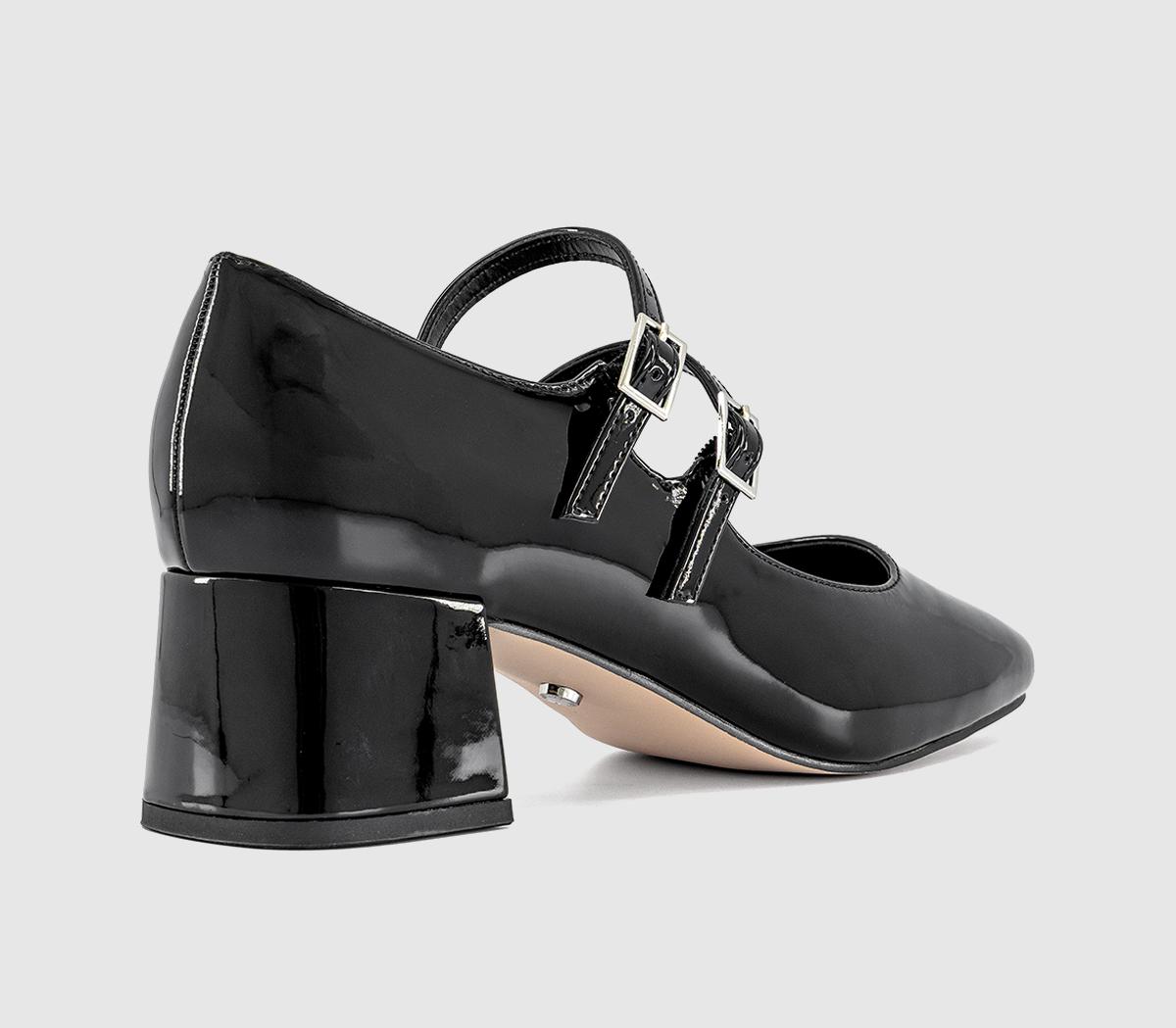 OFFICEMercy Double Strap Heeled Mary JanesBlack Patent