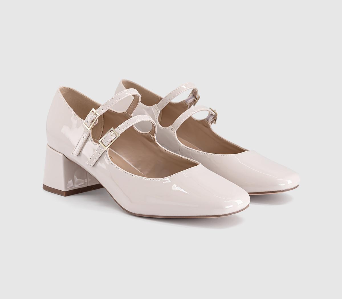 OFFICEMercy Double Strap Heeled Mary JanesOff White Patent