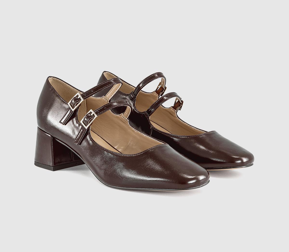 OFFICEMercy Double Strap Heeled Mary JanesBrown
