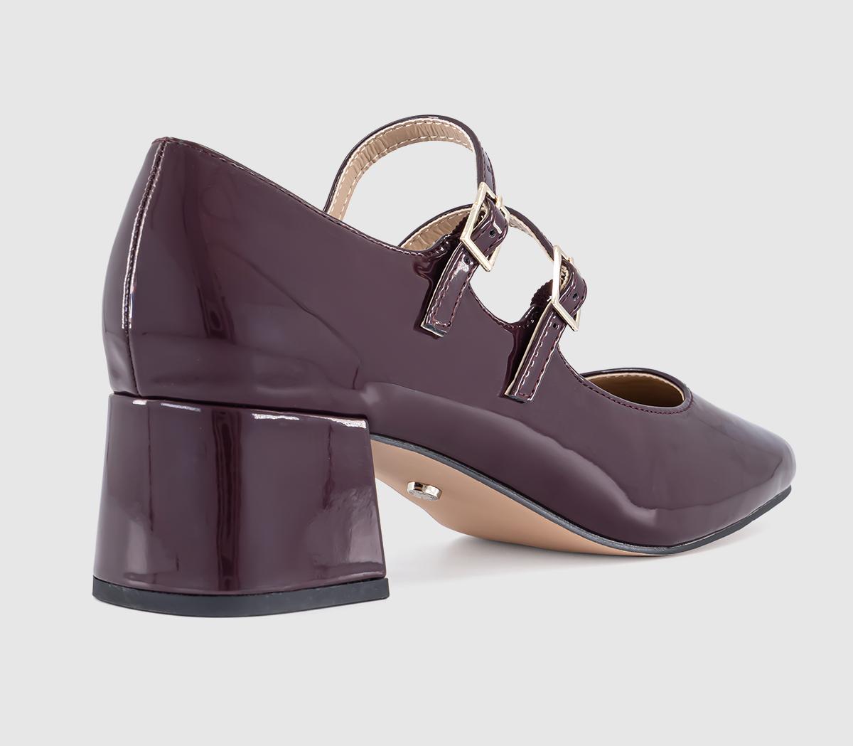 OFFICEMercy Double Strap Heeled Mary JanesBurgundy Patent