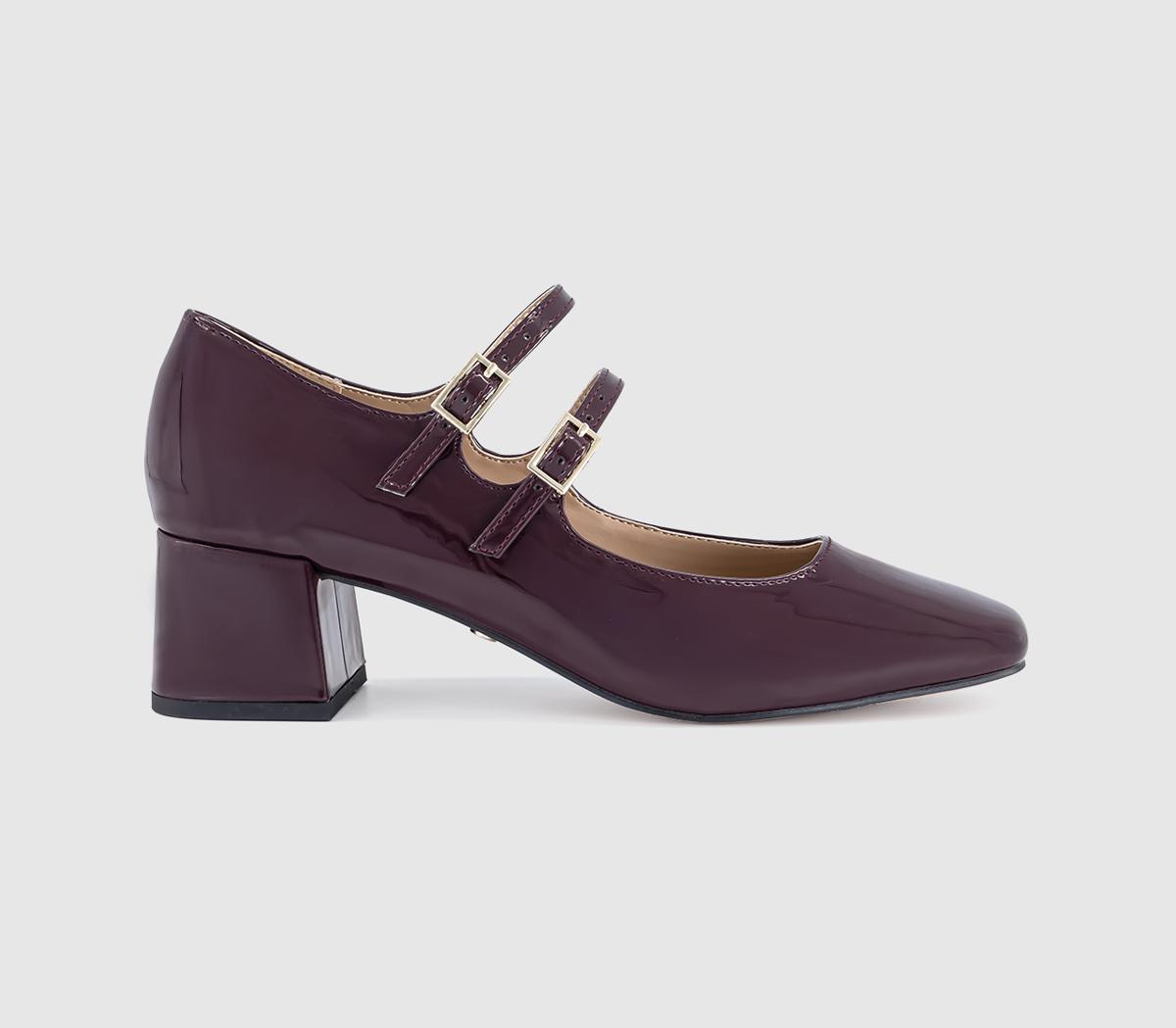 OFFICEMercy Double Strap Heeled Mary JanesBurgundy Patent