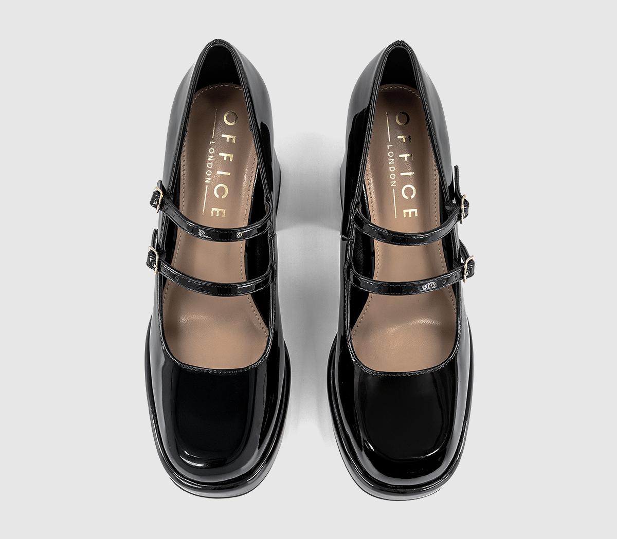 OFFICEHaisley Platform Mary Jane HeelsBlack Patent