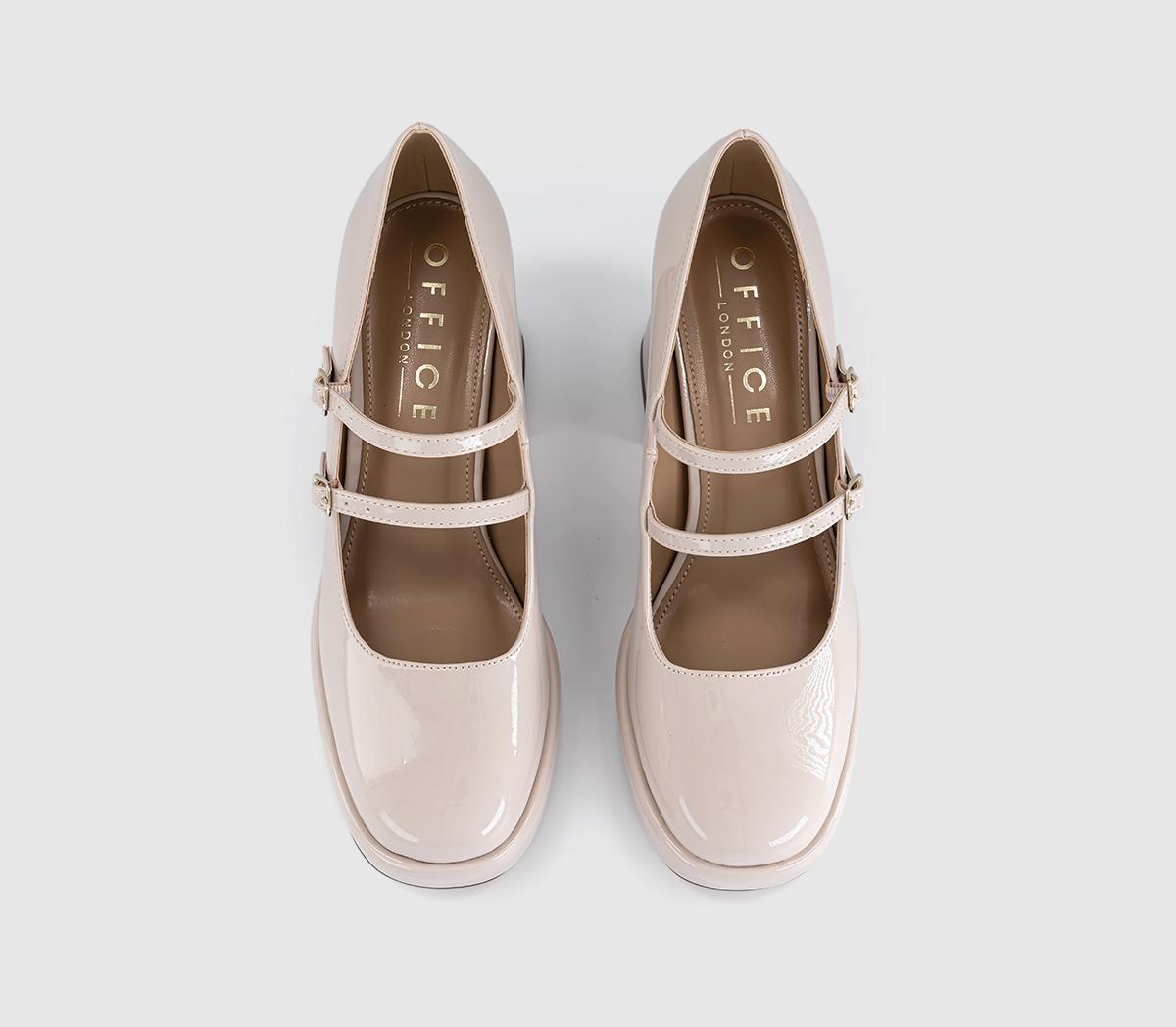 OFFICEHaisley Platform Mary Jane HeelsCream Patent