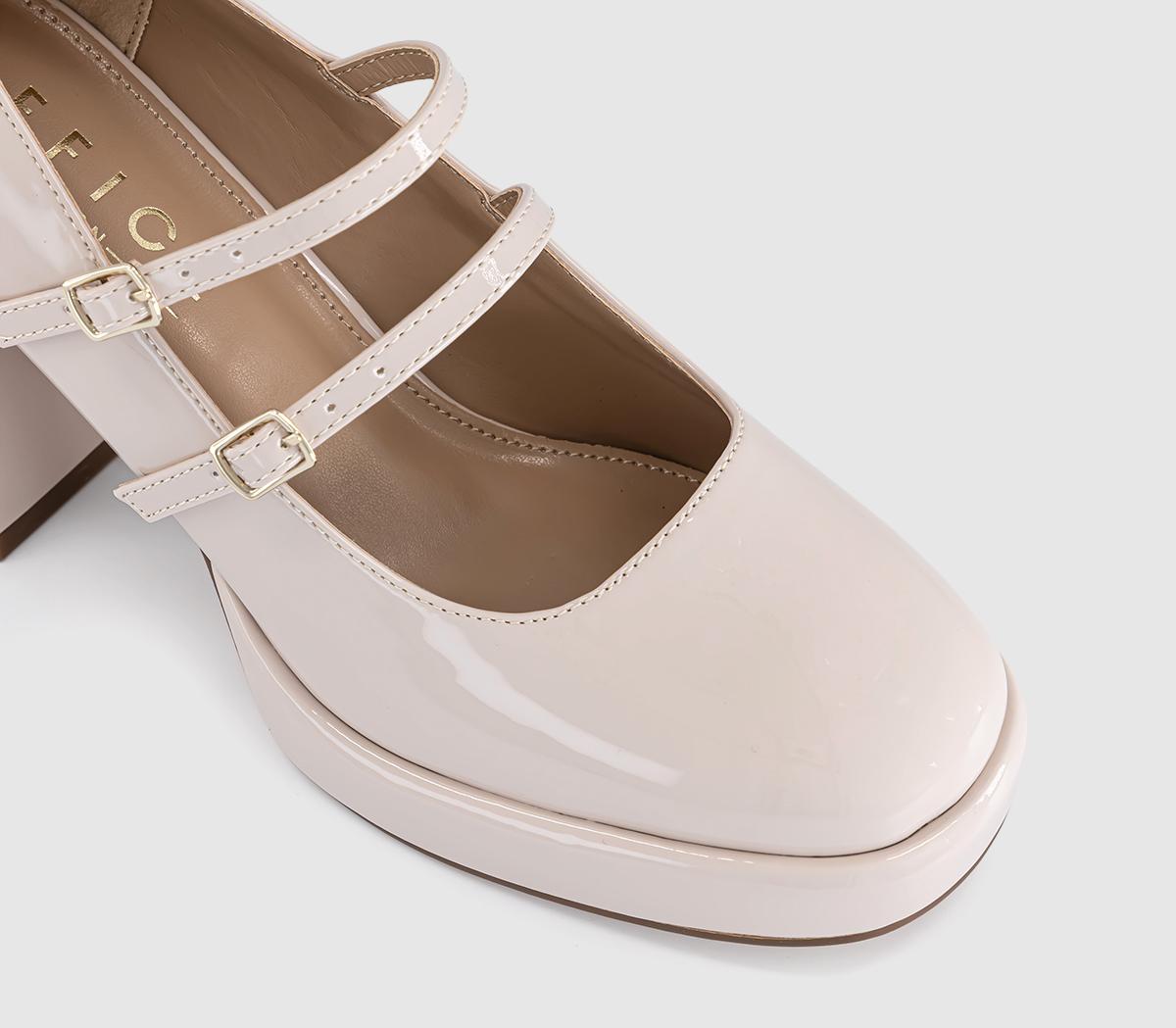 OFFICEHaisley Platform Mary Jane HeelsCream Patent