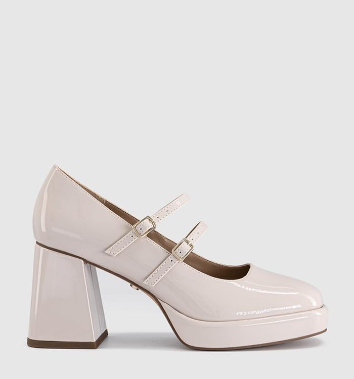 OFFICE Haisley Platform Mary Jane Heels Cream Patent