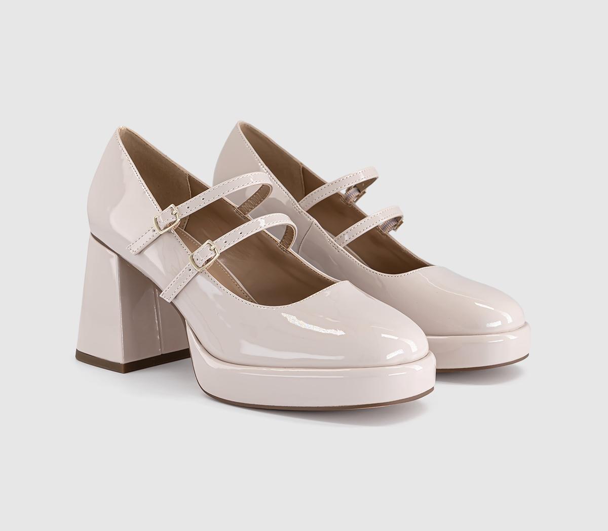 OFFICEHaisley Platform Mary Jane HeelsCream Patent