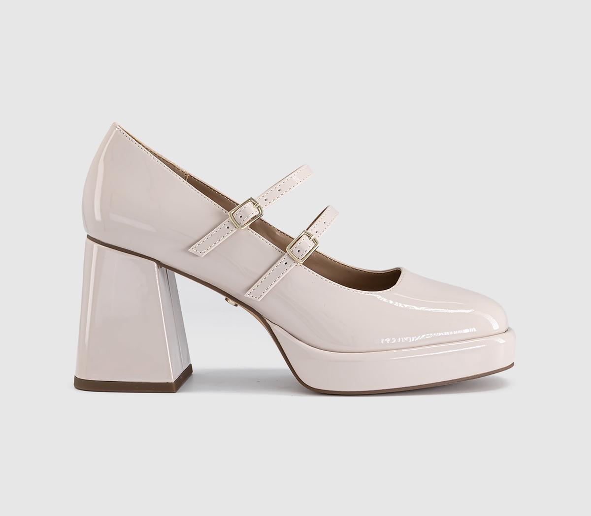 OFFICEHaisley Platform Mary Jane HeelsCream Patent