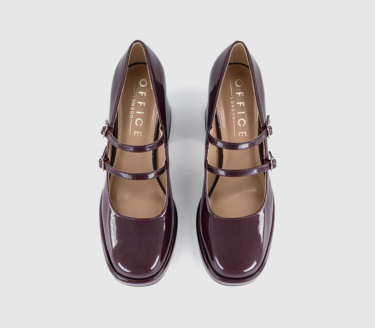 OFFICEHaisley Platform Mary Jane HeelsBurgundy Patent