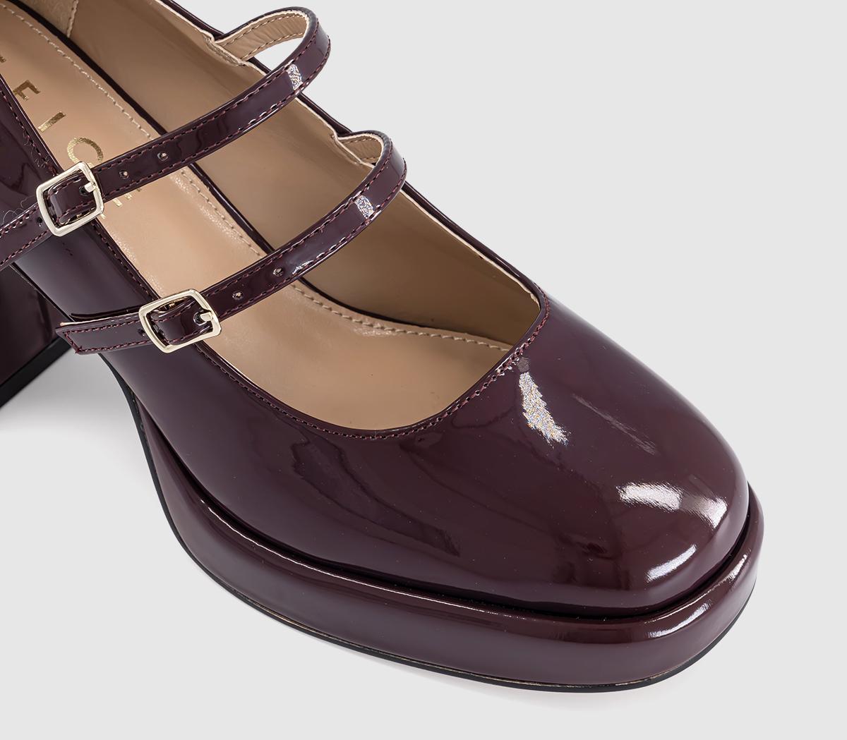 OFFICEHaisley Platform Mary Jane HeelsBurgundy Patent
