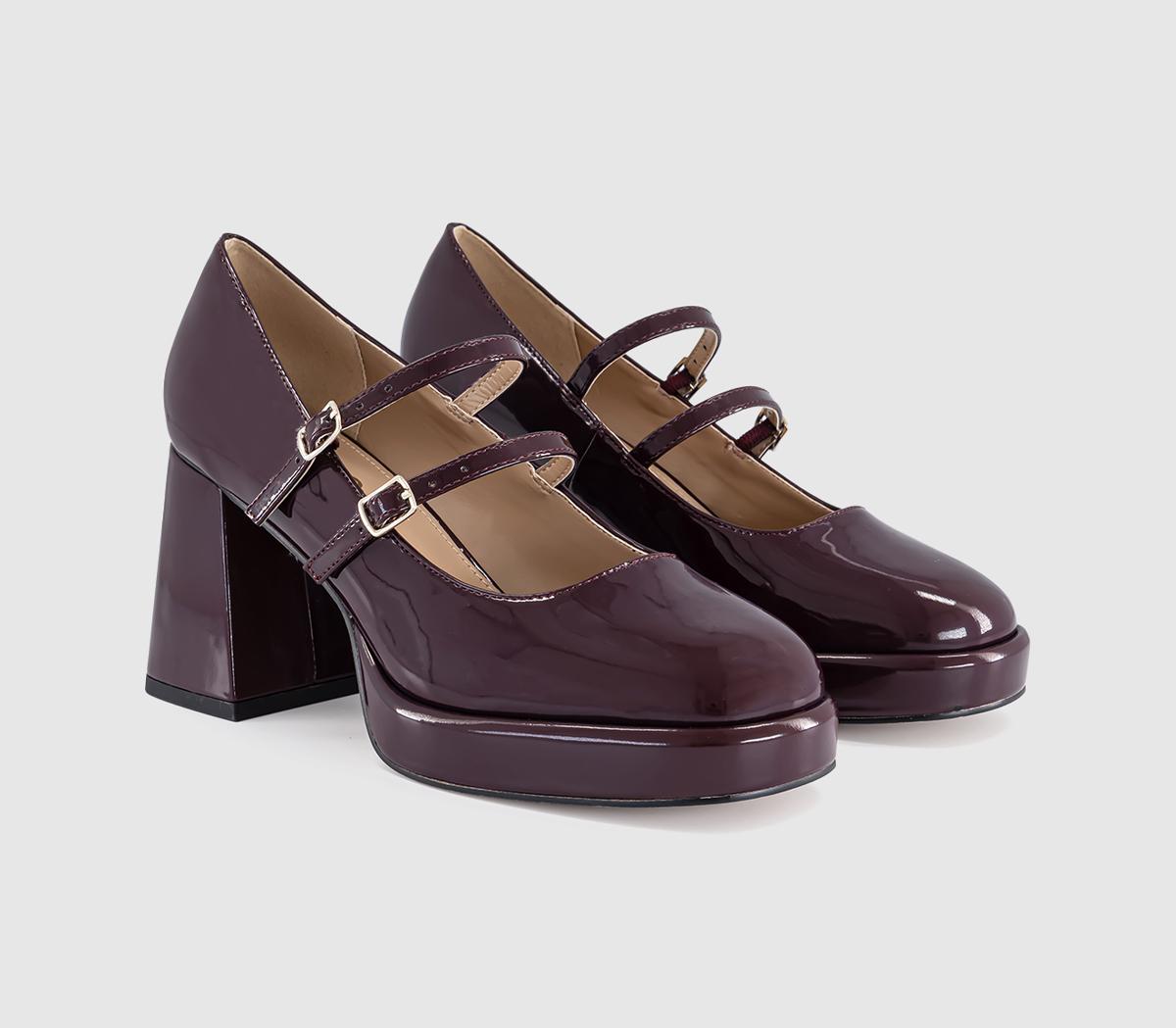 OFFICEHaisley Platform Mary Jane HeelsBurgundy Patent