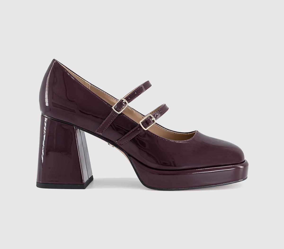 OFFICEHaisley Platform Mary Jane HeelsBurgundy Patent