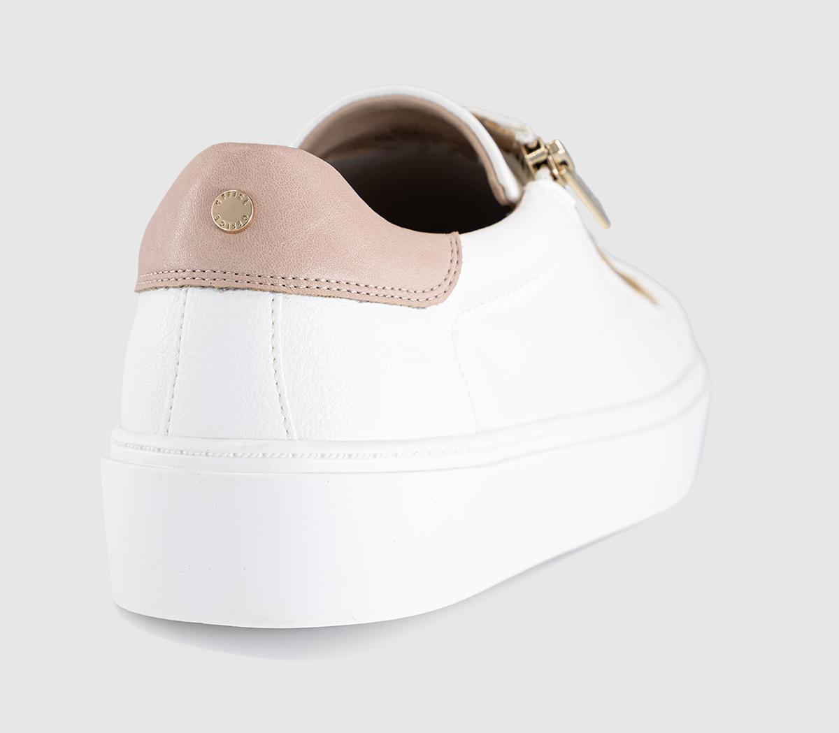 OFFICETonic Zip Detail Lace Up TrainersWhite