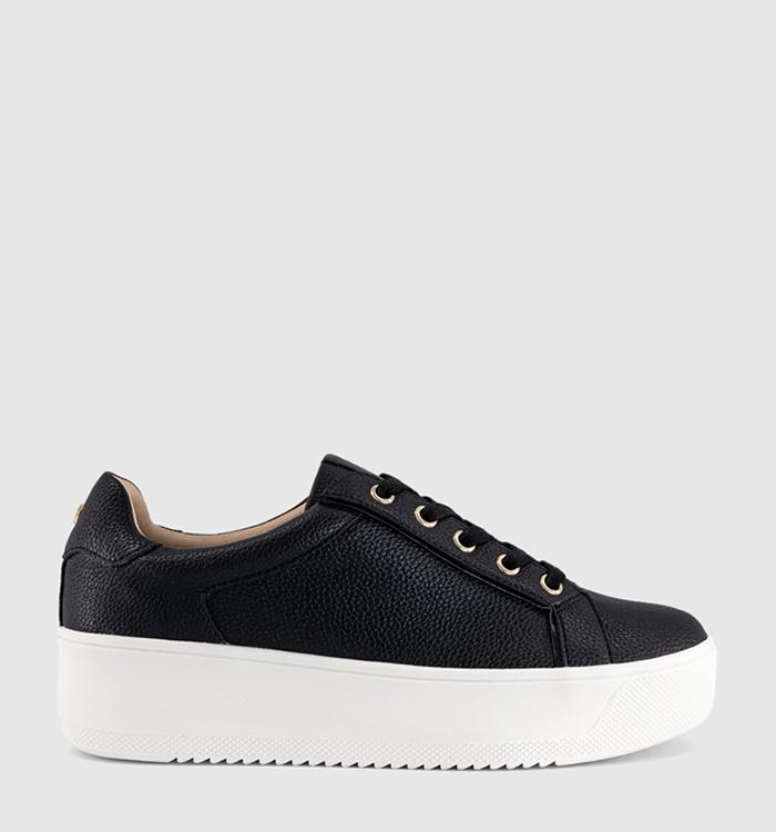 OFFICE Twister Lace Up Platform Trainers Black