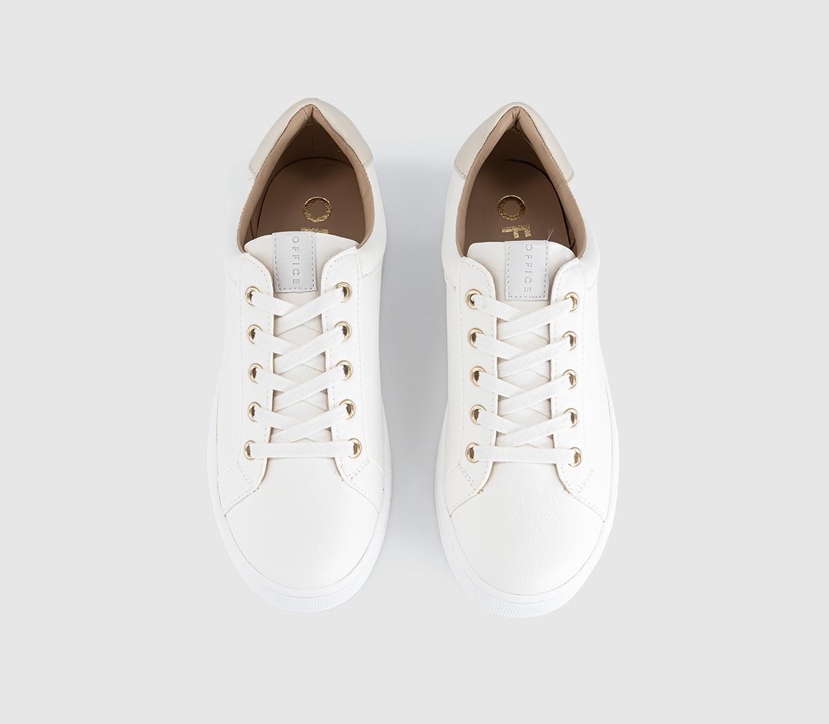 OFFICETwister Lace Up Platform TrainersWhitebeige