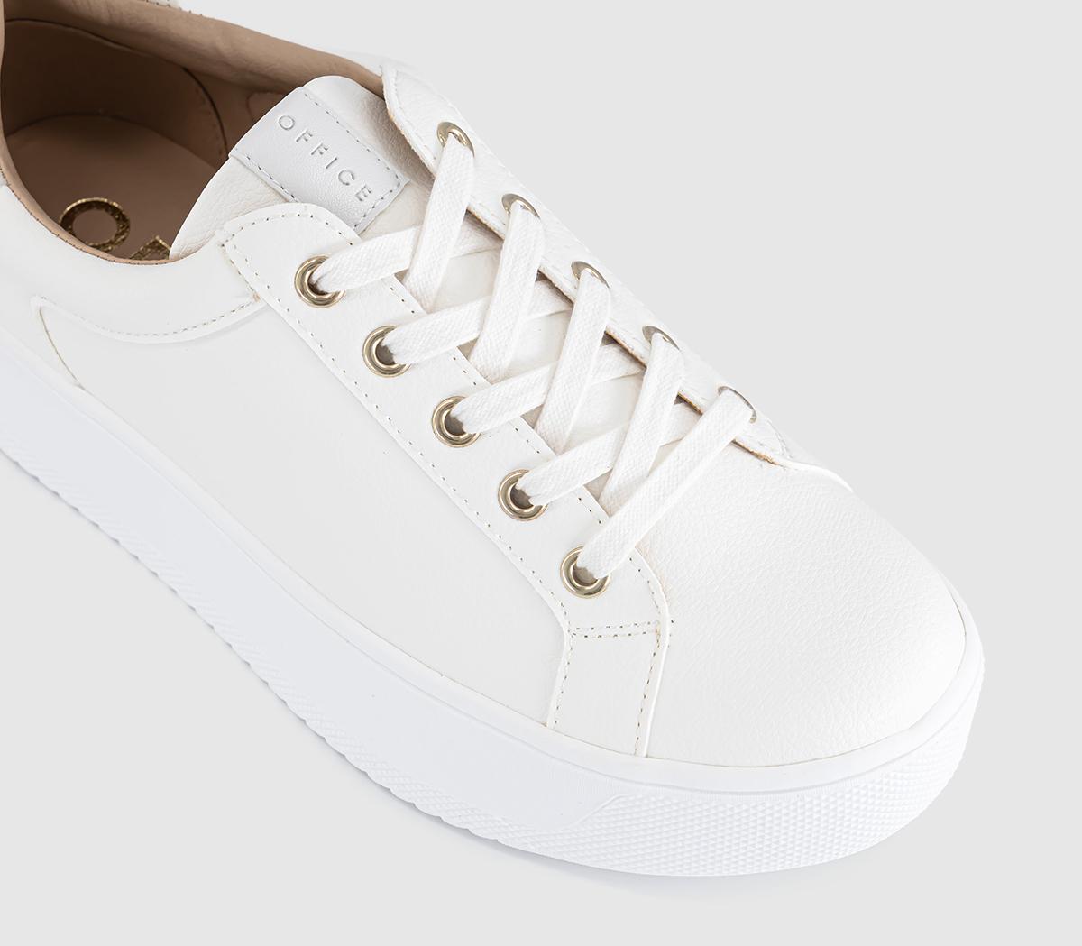 OFFICETwister Lace Up Platform TrainersWhitebeige