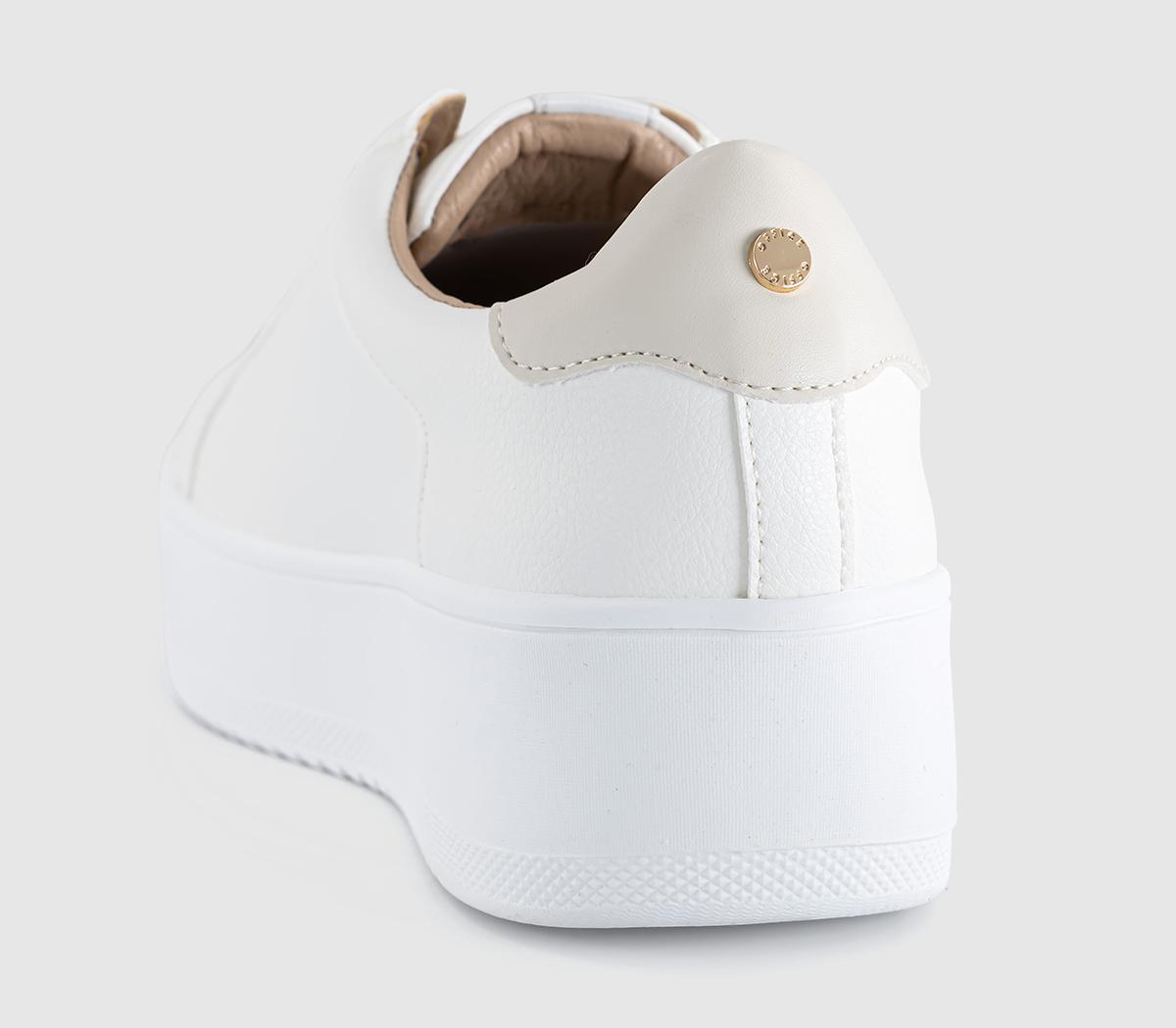 OFFICETwister Lace Up Platform TrainersWhitebeige