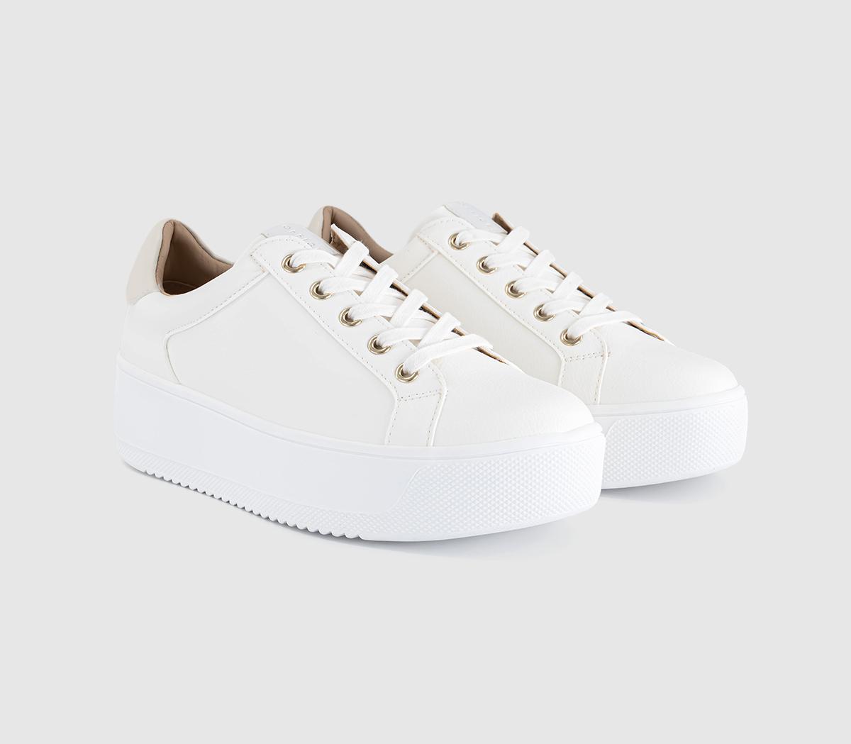 OFFICETwister Lace Up Platform TrainersWhitebeige