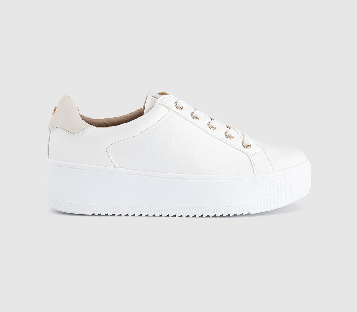 OFFICETwister Lace Up Platform TrainersWhitebeige