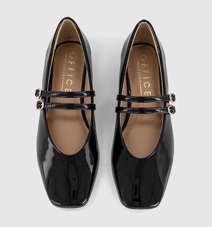 OFFICE Francisco - Double Strap Mary Jane Black Patent