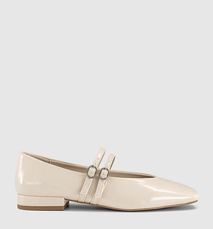OFFICE Francisco Double Strap Mary Janes Off White