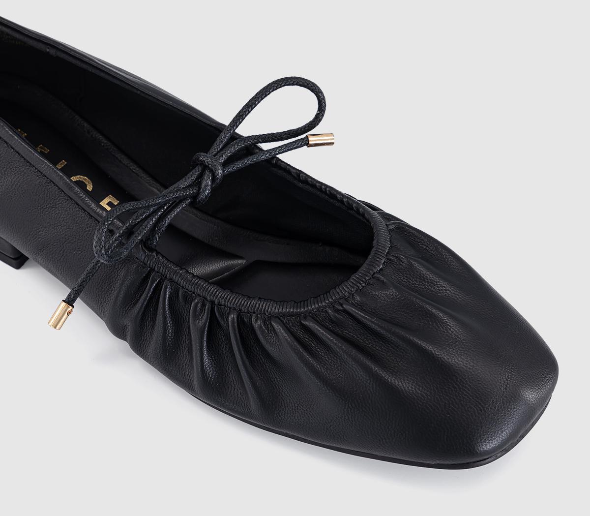 OFFICEFlorentina Ruched Tie Up Ballet PumpsBlack