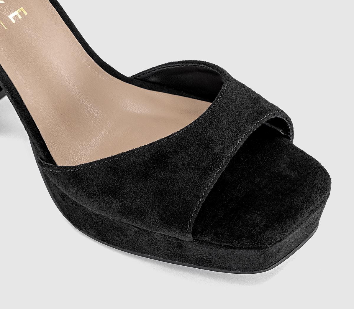 OFFICEHelix Two Part Platform Heeled SandalsBlack Faux Suede