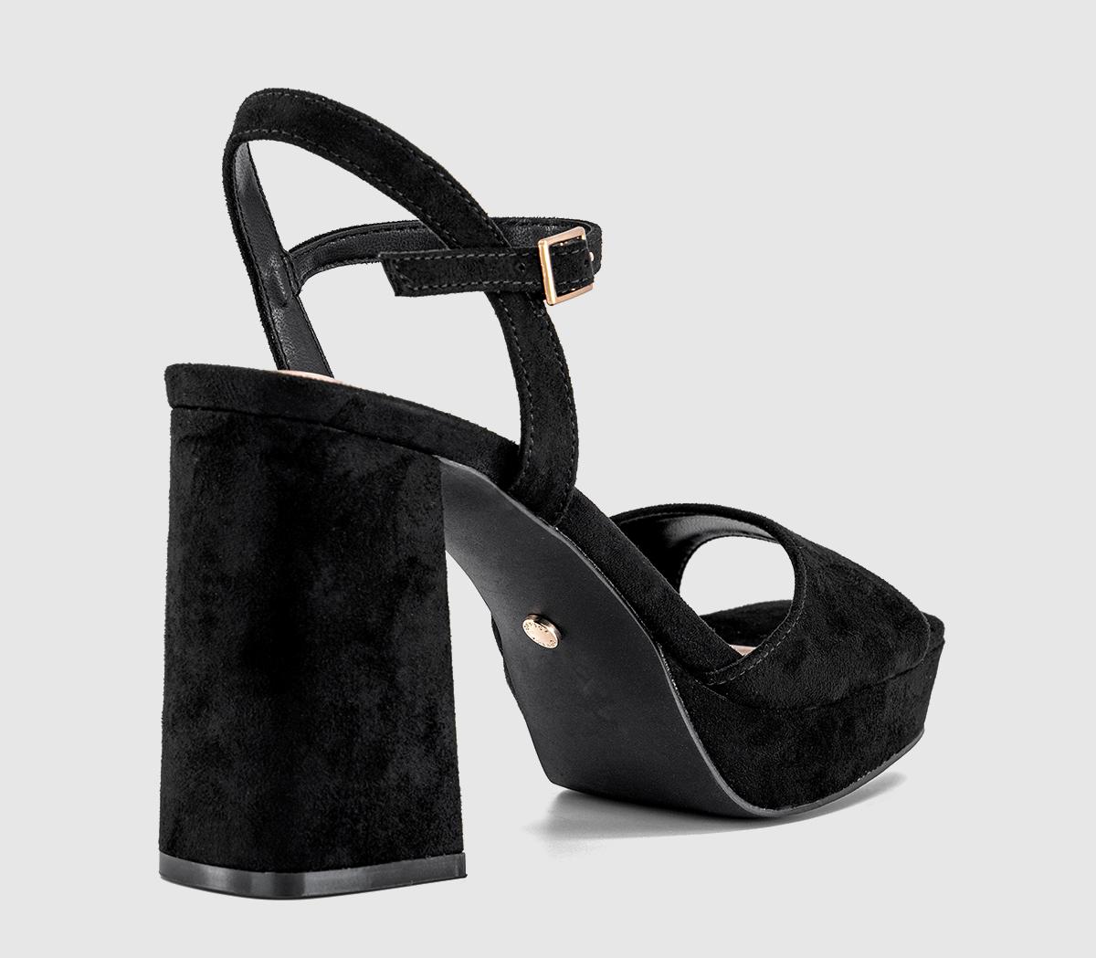 OFFICEHelix Two Part Platform Heeled SandalsBlack Faux Suede