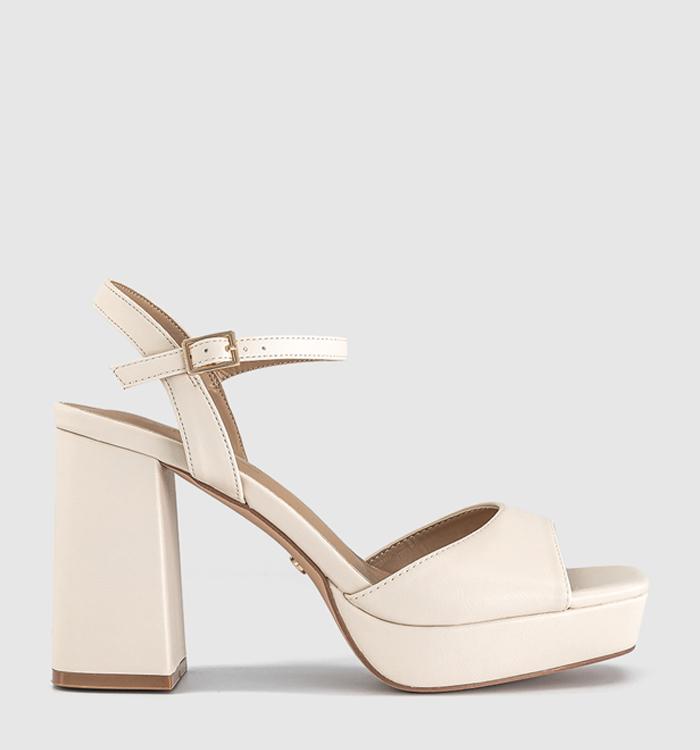 OFFICE Helix Two Part Platform Heeled Sandals Off White