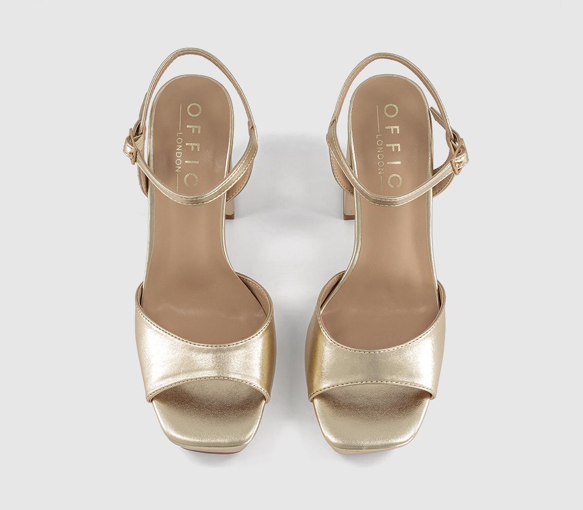 OFFICEHelix Two Part Platform Heeled SandalsGold
