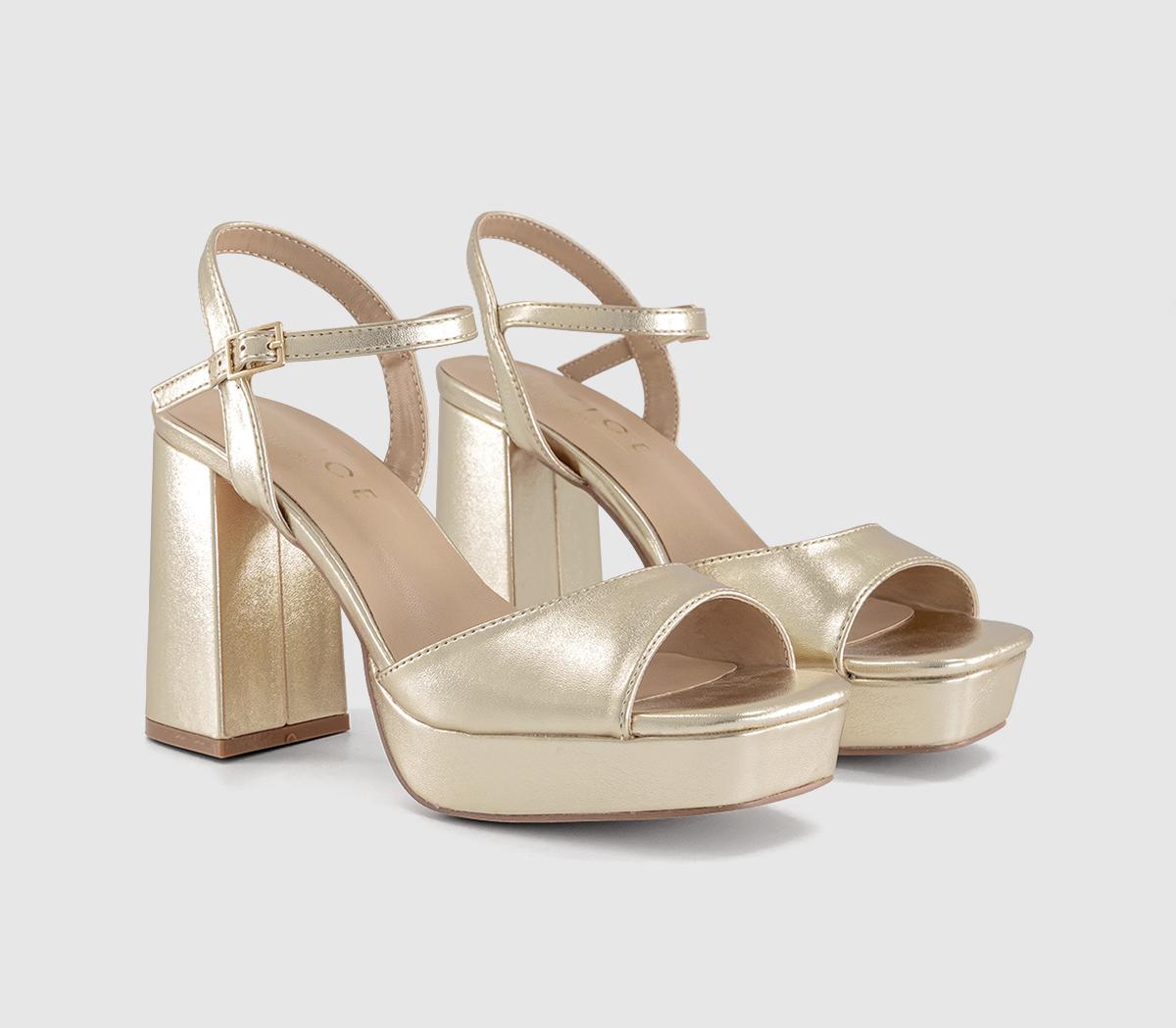 OFFICEHelix Two Part Platform Heeled SandalsGold