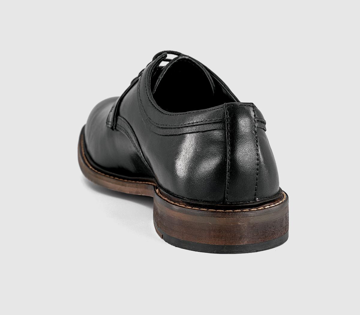 OFFICEMarco Plain Toe Derby ShoesBlack Leather