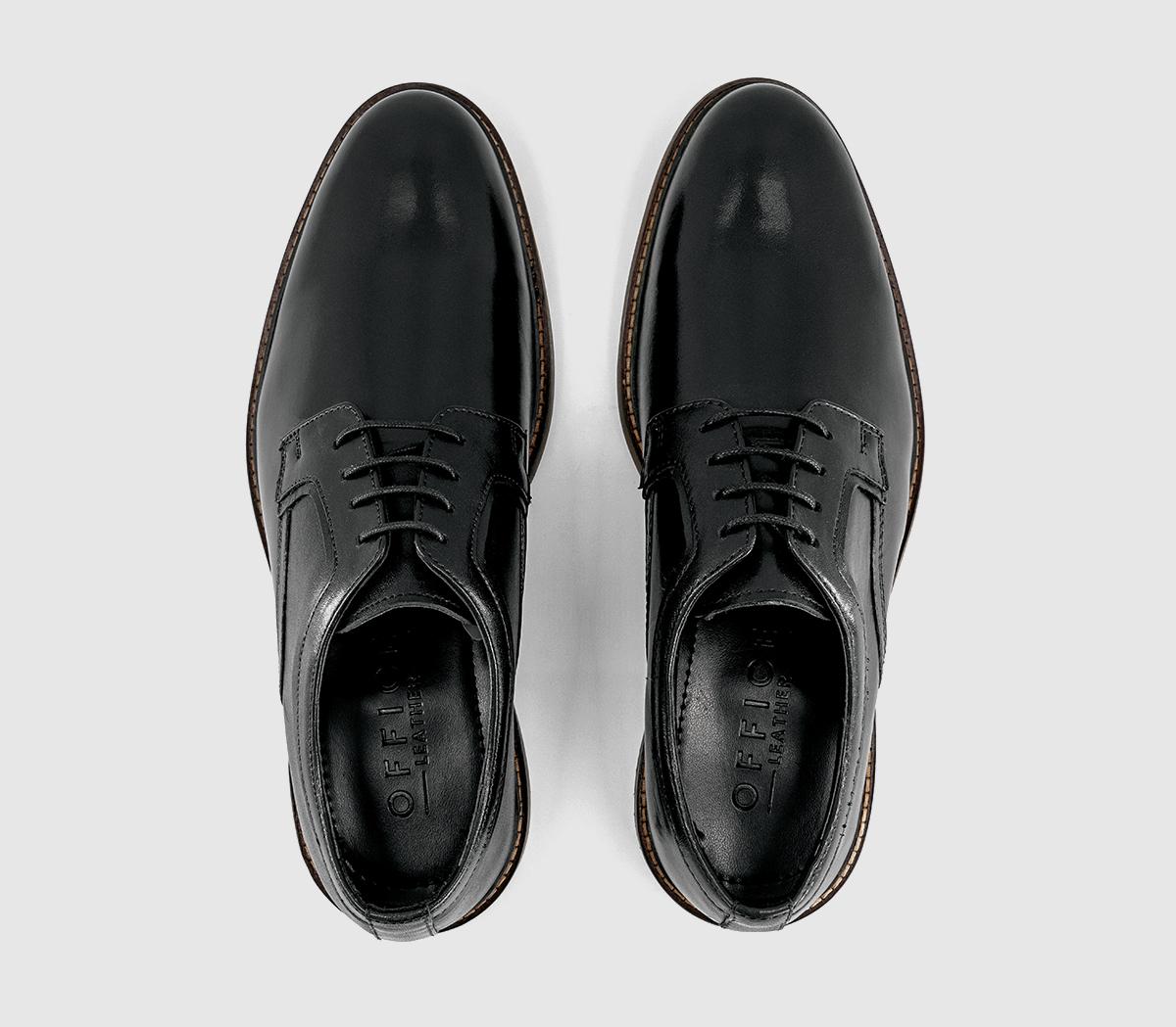 OFFICEMarco Plain Toe Derby ShoesBlack Leather