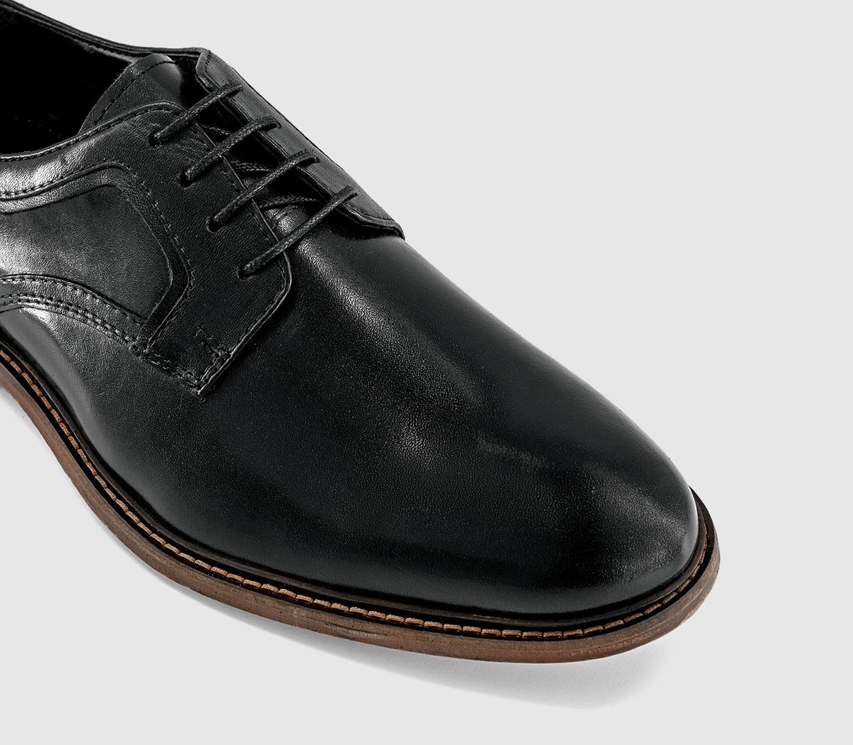 OFFICEMarco Plain Toe Derby ShoesBlack Leather
