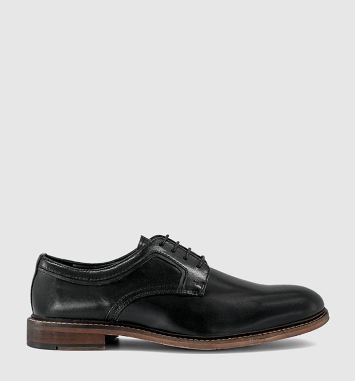 OFFICE Marco Plain Toe Derby Shoes Black Leather