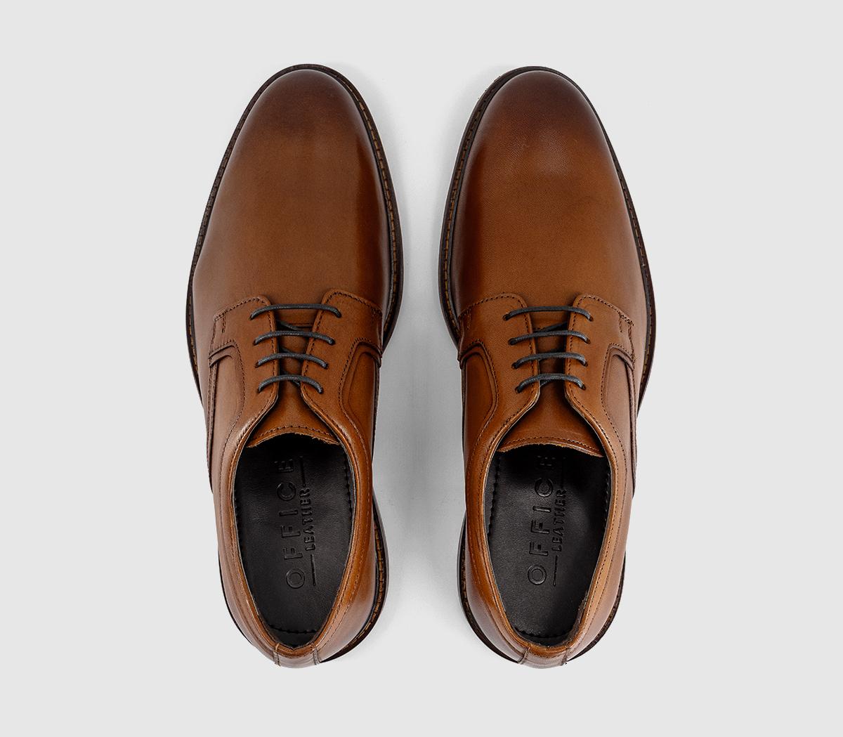 OFFICEMarco Plain Toe Derby ShoesTan Leather