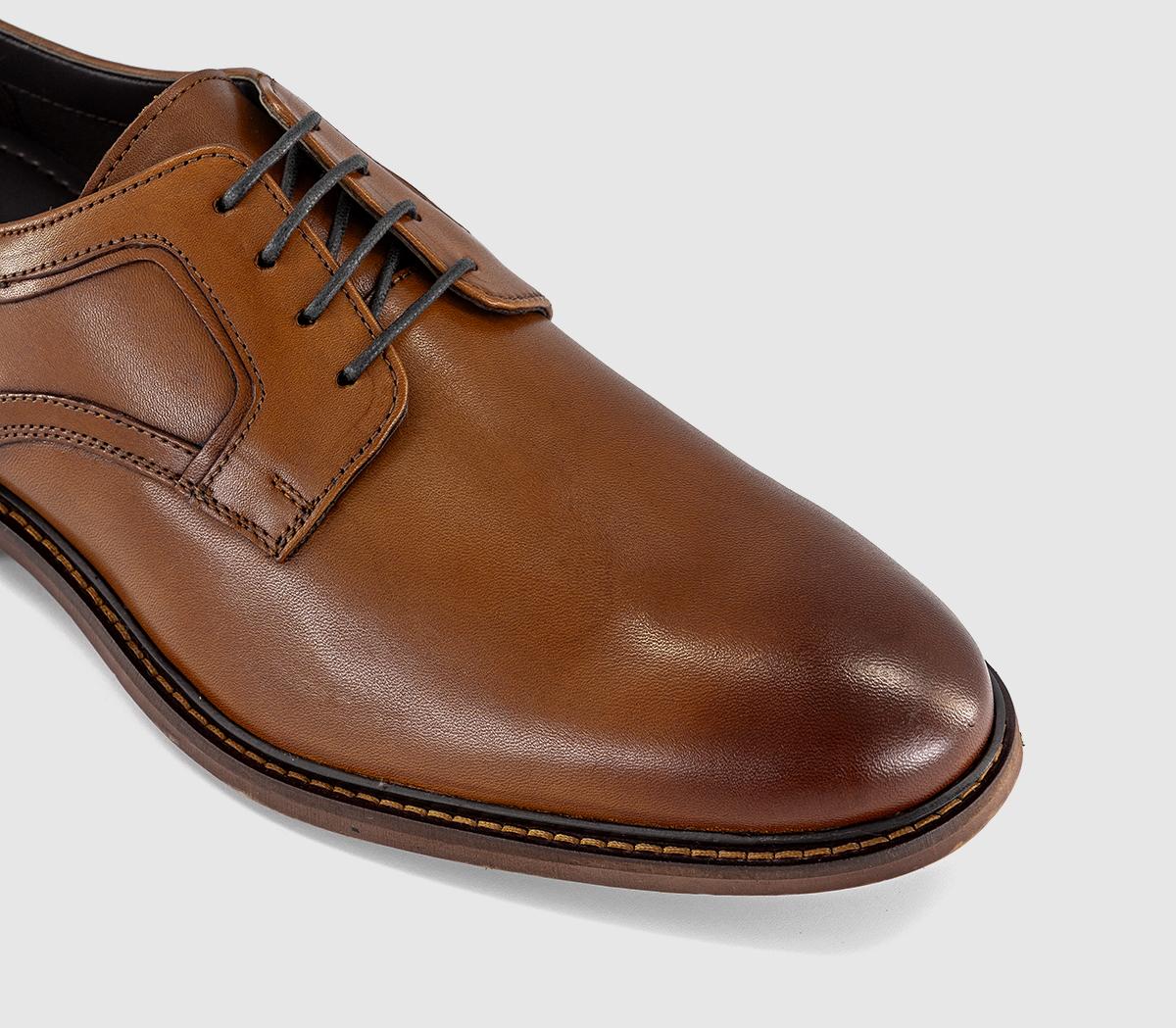 OFFICEMarco Plain Toe Derby ShoesTan Leather