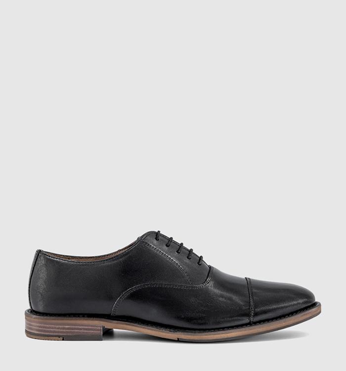 OFFICE Malcolm Toe Cap Oxford Shoes Black Leather
