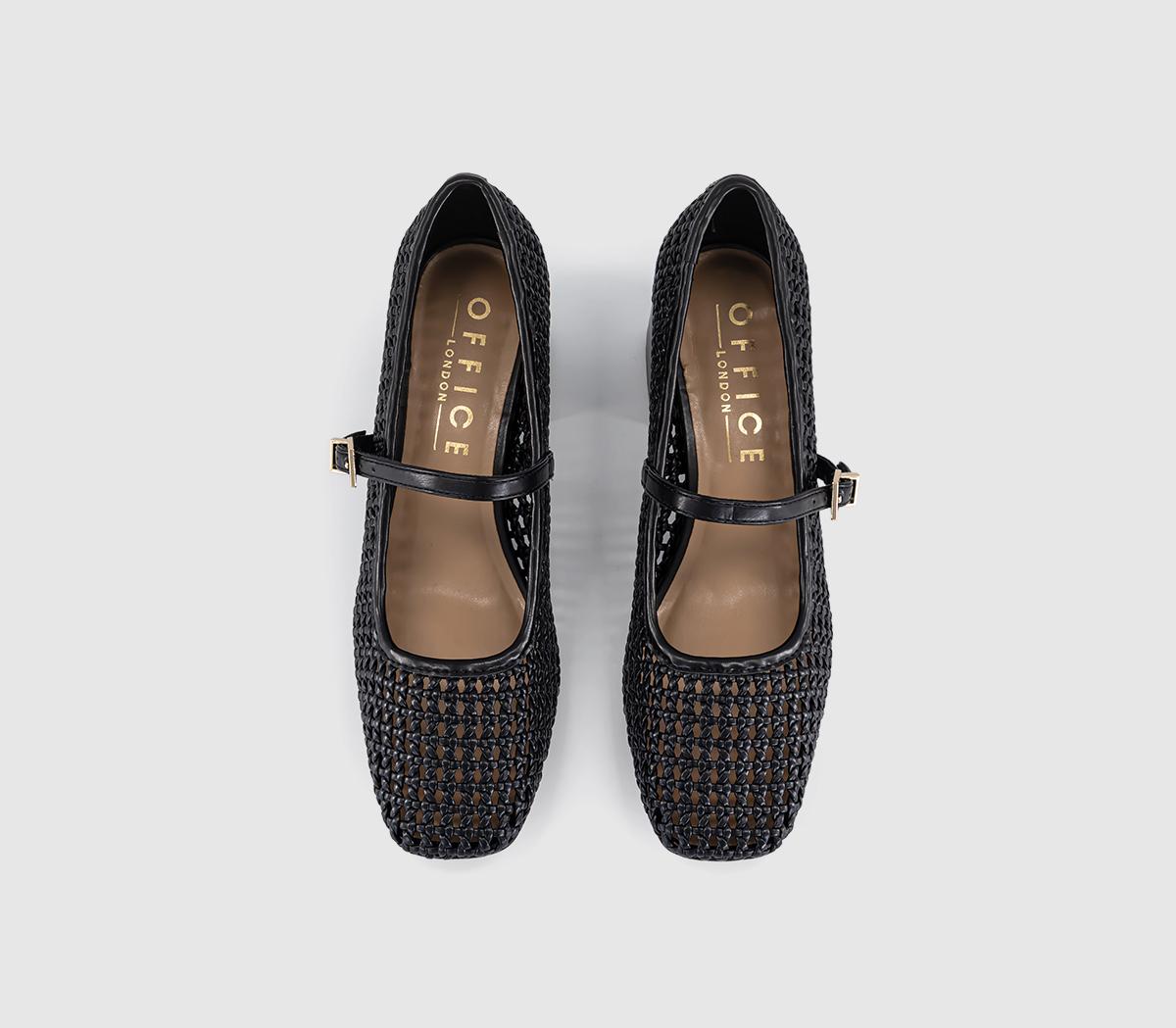OFFICEMara Basket Weave Heeled Mary JanesBlack