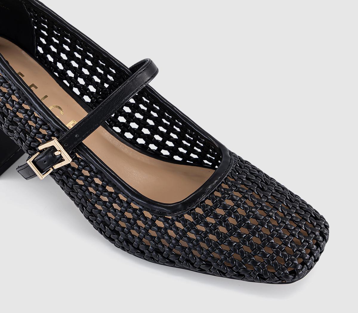 OFFICEMara Basket Weave Heeled Mary JanesBlack