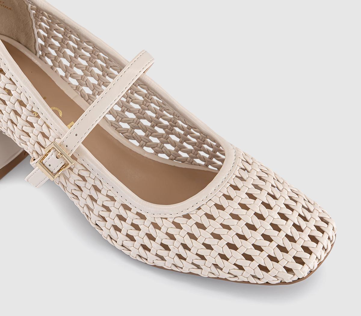 OFFICEMara Basket Weave Heeled Mary JanesOff White