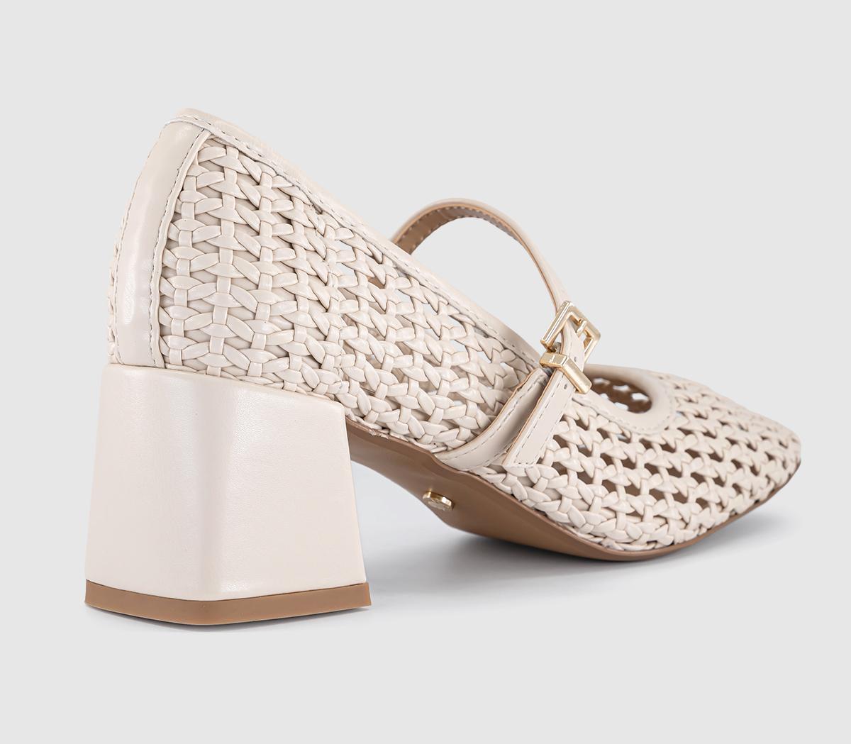 OFFICEMara Basket Weave Heeled Mary JanesOff White